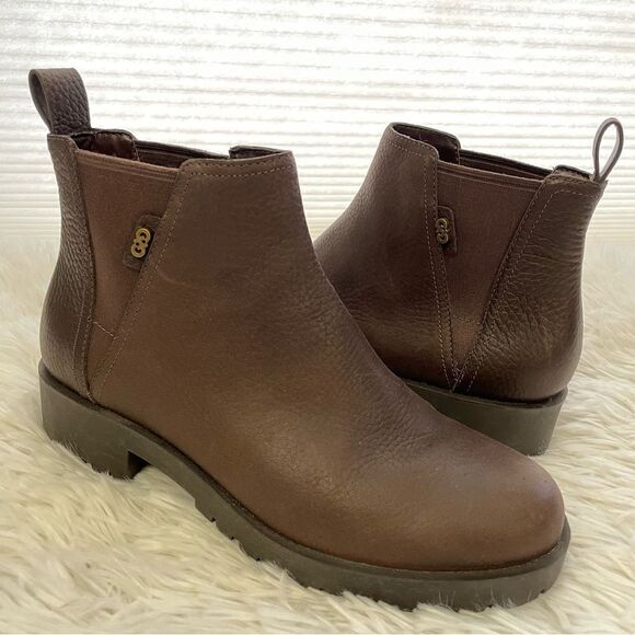 COLE HAAN CALANDRA JAVA BROWN‎ LEATHER WATERPROOF ANKLE BOOTS SZ 6 B NEW! - Picture 1 of 9